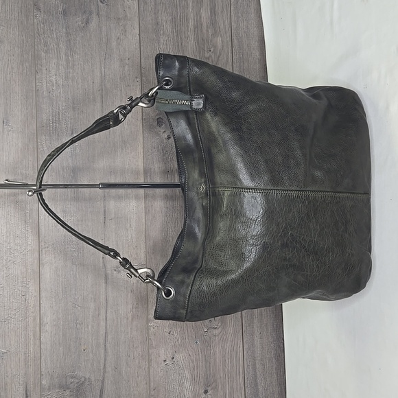 Harbour 2Nd for Anthropologie Green Leather Tote Bag
